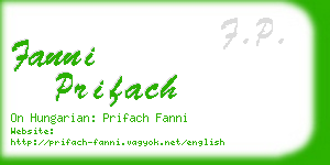 fanni prifach business card